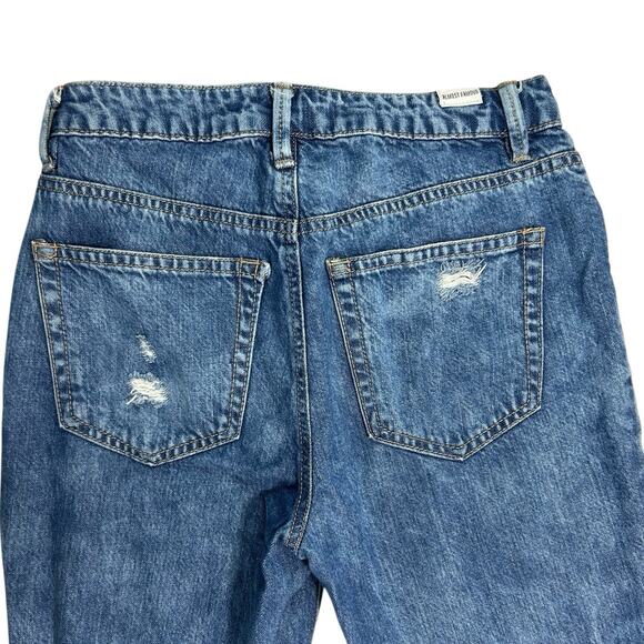 Almost Famous Jeans Sz 1 Stone Wash Distressed Cropped High Waisted Straight - Picture 7 of 14